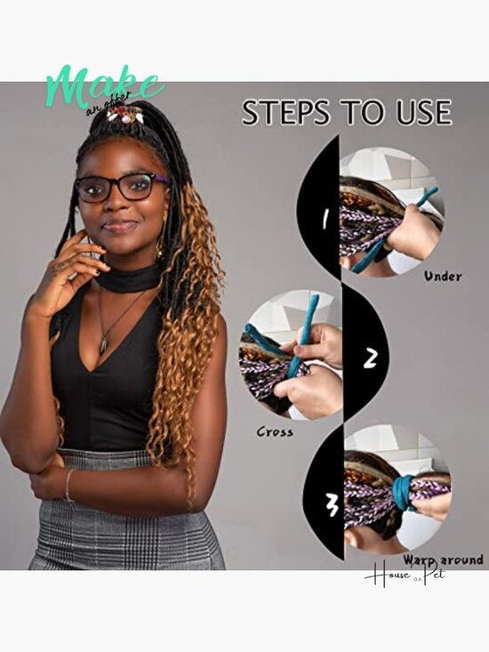Spiral Lock Hair Ties - Dreadlock Accessories Set of 3 - Cotton and Polyester main image 6